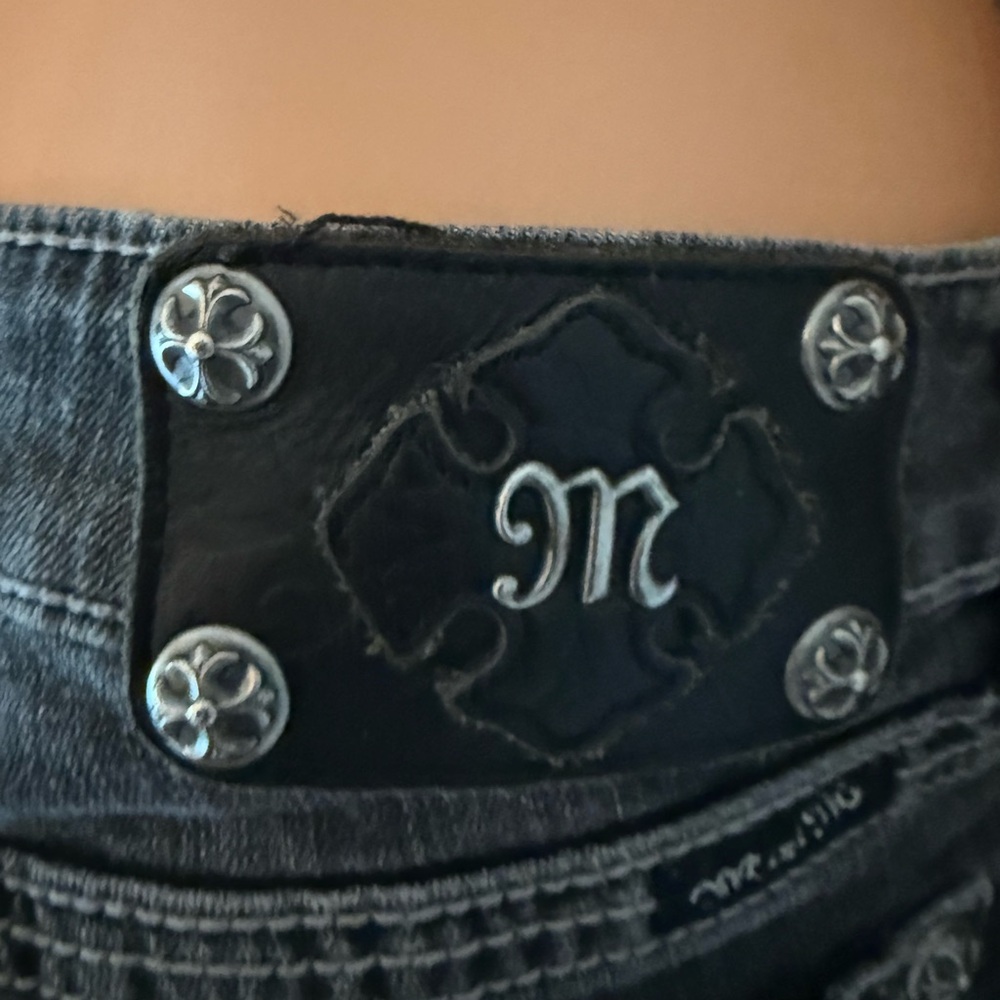 Miss Me Embellished Classic Dark Grey/Black Women's Jeans - Picture 3 of 13